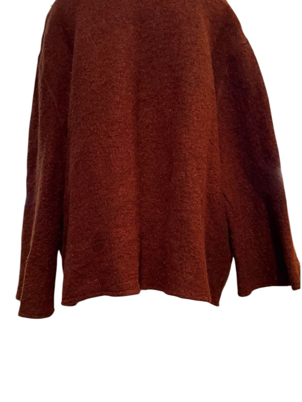 Lark Lane Brown 3X Wool Fringe Jacket Lagenlook Boho Artisan Art To Wear
